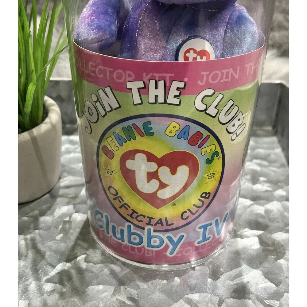 Official Club Beanie Baby Clubby IV New Condition Collector Kit Beautiful Purple